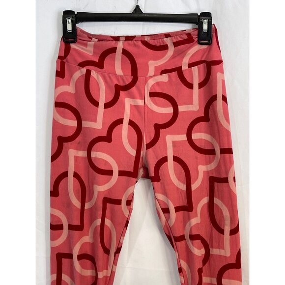 LULA ROE leggings stretch pants pink small rise 10" waist 24" inseam 25.5" READ - Picture 2 of 6